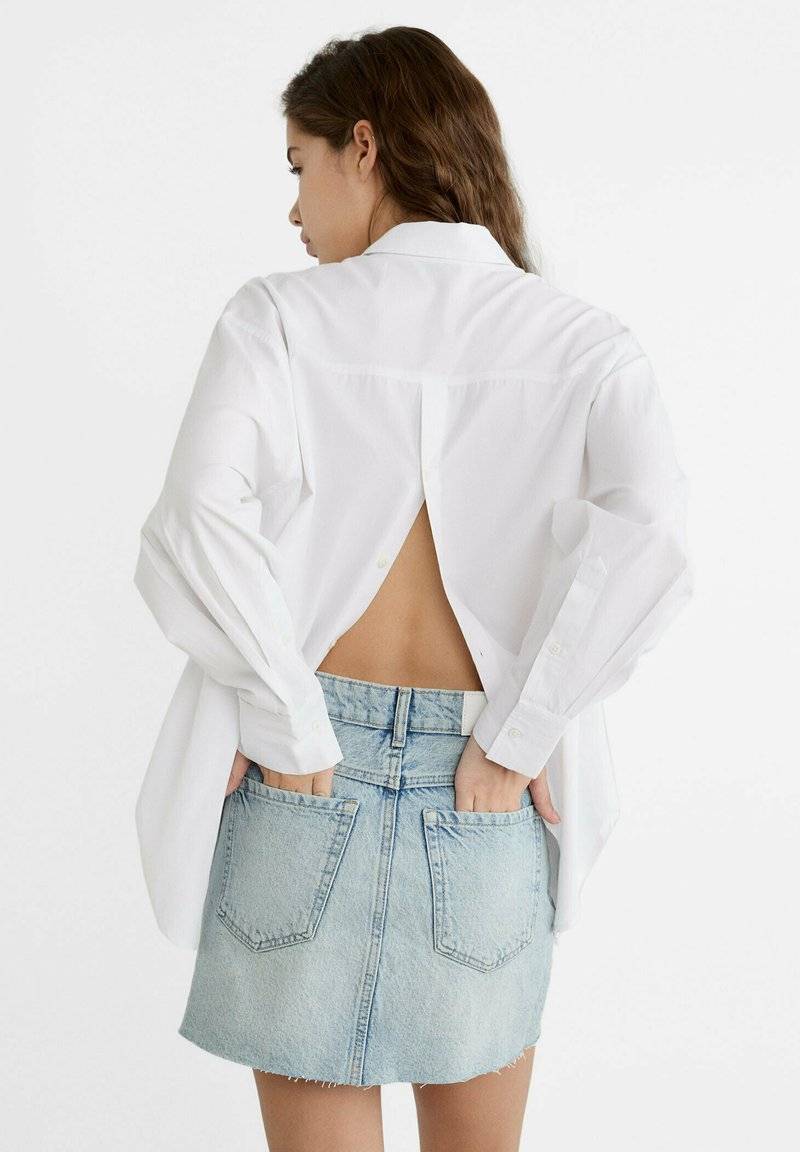 Stradivarius Stradivarius A-line skirt - light blue denim Outlet