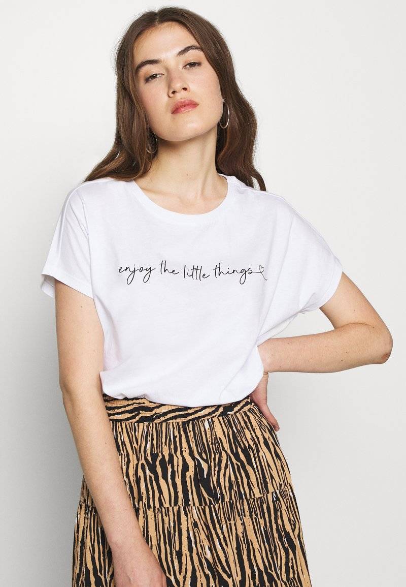 Even&Odd Even&Odd MANDALA ENJOY THE LITTLE THINGS TEE - Print T-shirt - white im Angebot