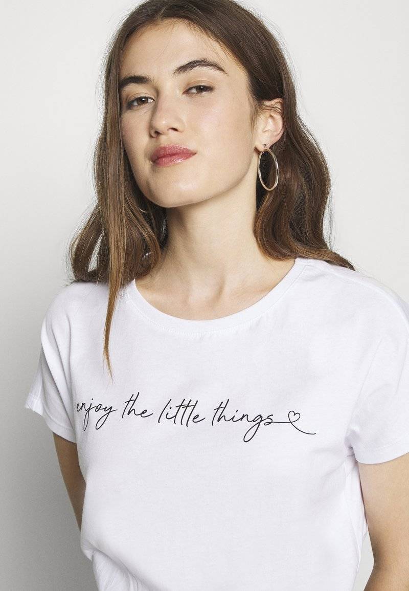 Even&Odd Even&Odd MANDALA ENJOY THE LITTLE THINGS TEE - Print T-shirt - white im Angebot