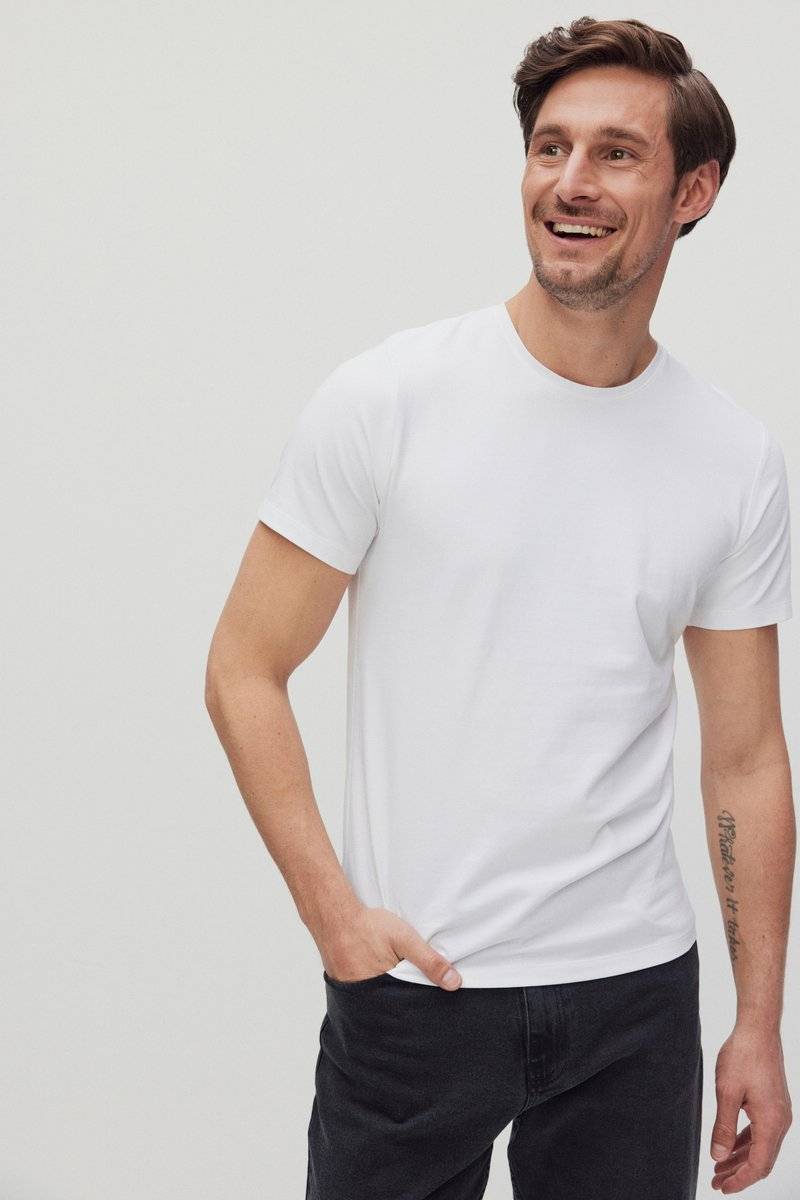 Bläck Bläck CORE BASIC SLIM FIT� - Basic T-shirt - white Fabrik Onlineshop