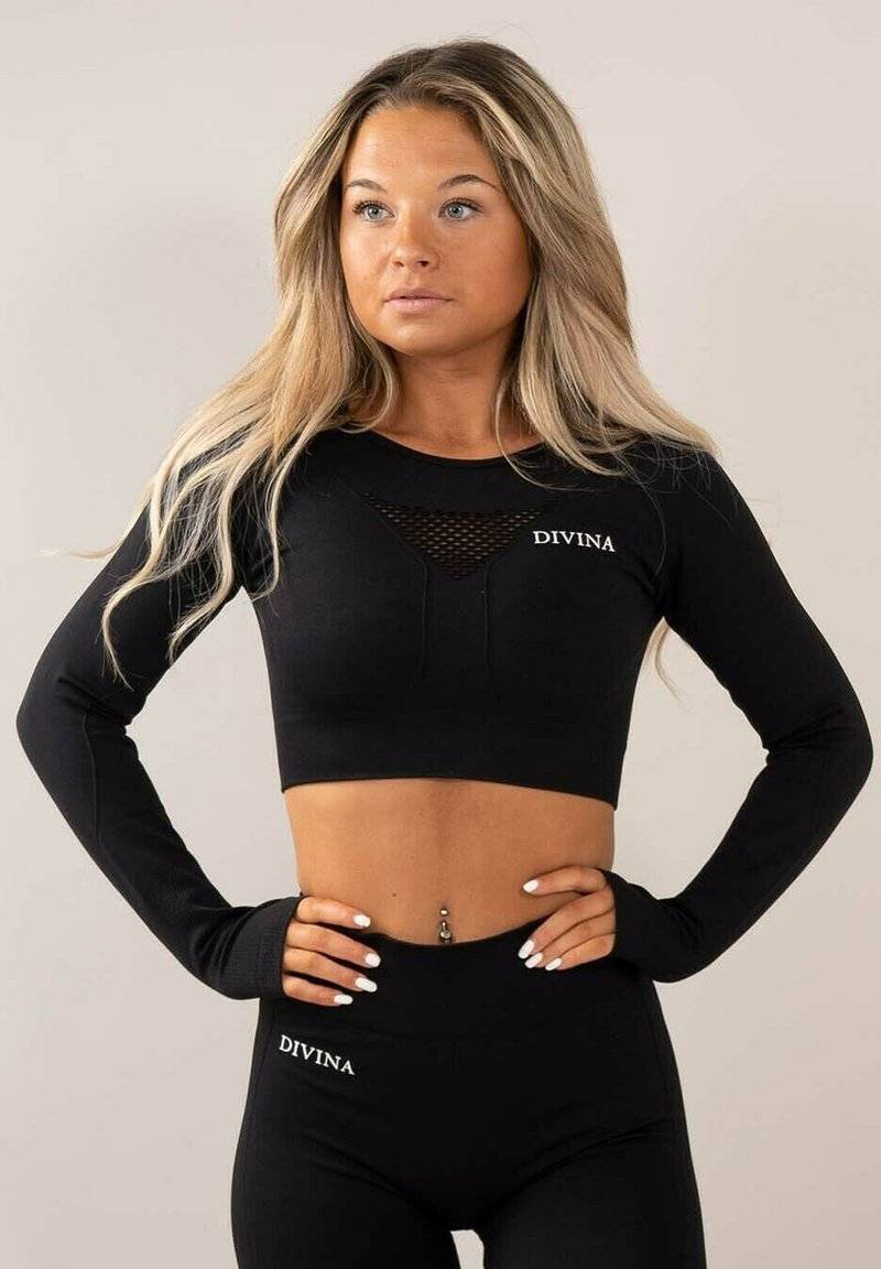 Divina Divina FOUR - Long sleeved top - black Vatertagsangebot