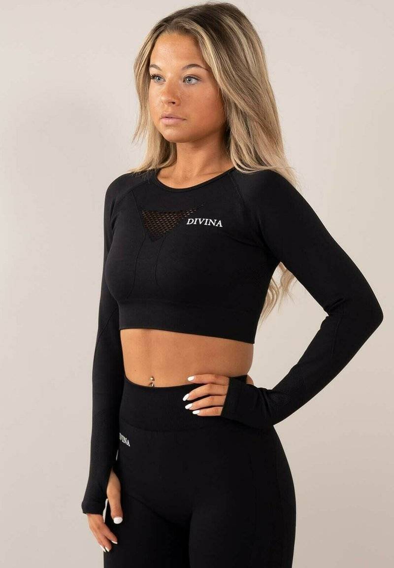 Divina Divina FOUR - Long sleeved top - black Vatertagsangebot