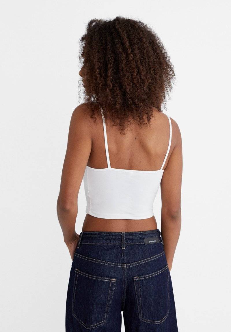 Stradivarius Stradivarius 2-PACK OF STRAPPY CROP - Top - black Rabatte dieses Monats
