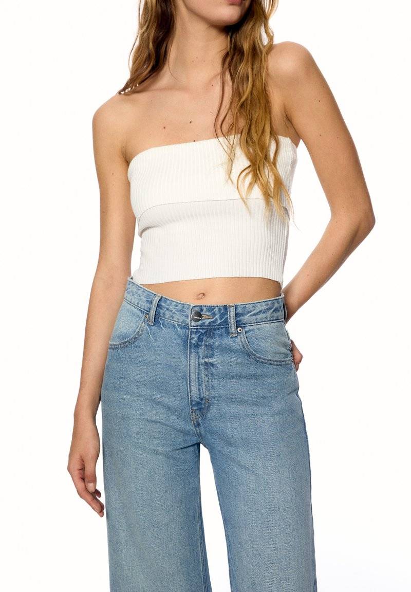 PULL&BEAR PULL&BEAR HIGH WAIST - Flared Jeans - blue Schlussverkauf