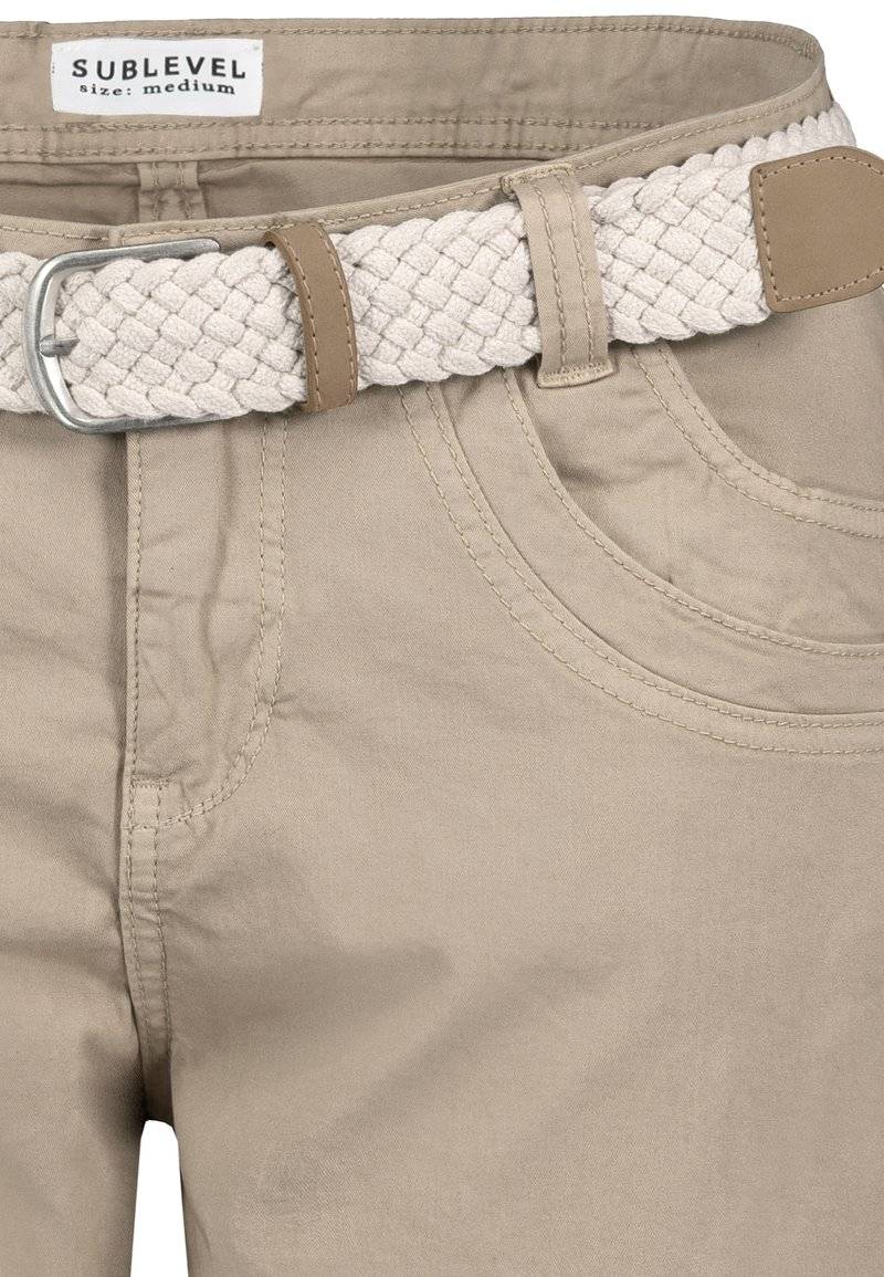 Sublevel Sublevel BERMUDA MIT GÜRTEL - Denim shorts - beige Fabrik Onlineshop