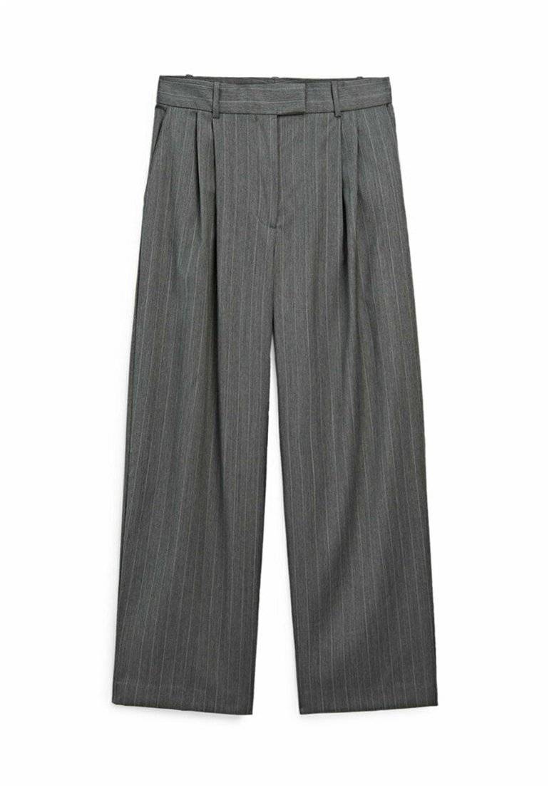 Massimo Dutti Massimo Dutti STRAIGHT-LEG STRIPE - Trousers - dark grey Online Shopping