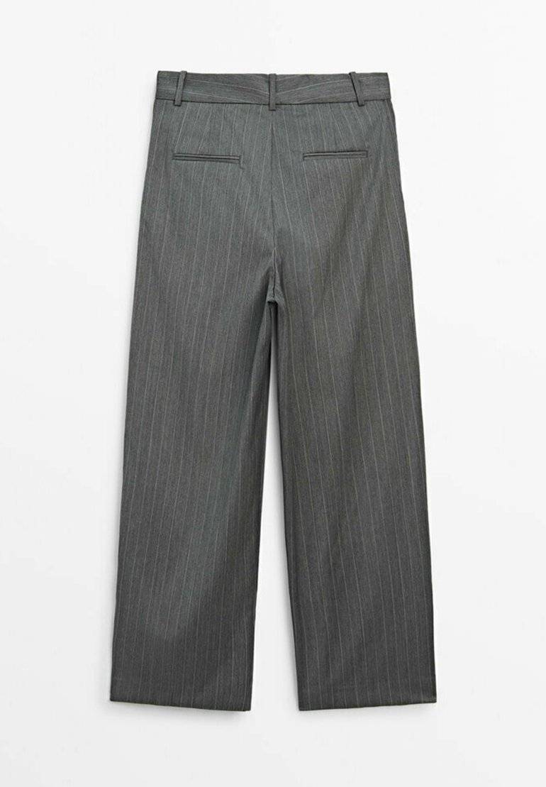 Massimo Dutti Massimo Dutti STRAIGHT-LEG STRIPE - Trousers - dark grey Online Shopping