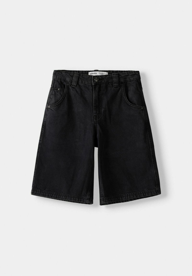 Bershka Bershka BERMUDA - Denim shorts - black Exklusivangebot