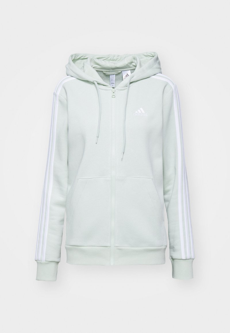 adidas Sportswear adidas Sportswear ESSENTIALS 3 STRIPES FULL ZIP HOODIE - Zip-up sweatshirt - linen green Große Rabatte