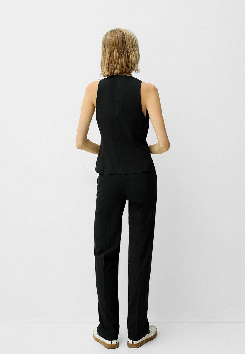 Bershka Bershka STRAIGHT-LEG TAILORED - Trousers - black denim Rabatte dieses Monats