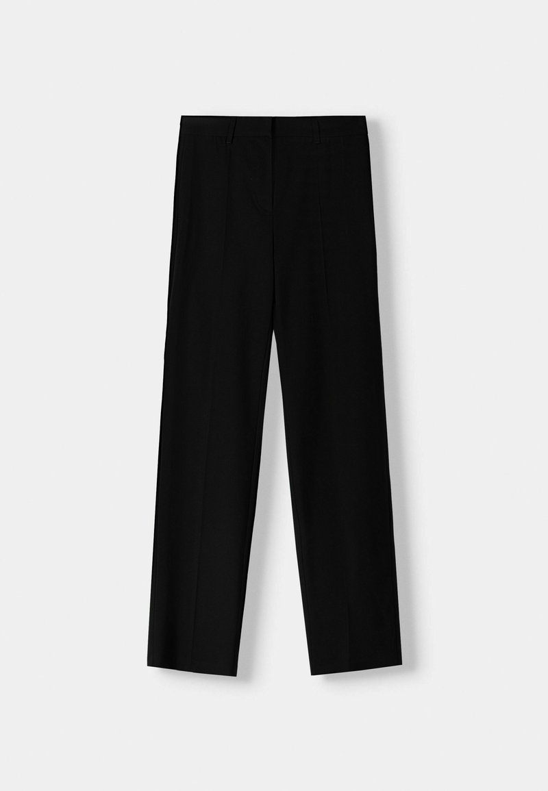 Bershka Bershka STRAIGHT-LEG TAILORED - Trousers - black denim Rabatte dieses Monats