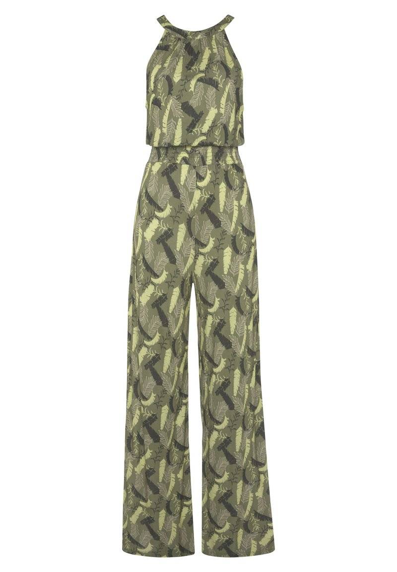 s.Oliver s.Oliver OVERALL - Jumpsuit - grün bedruckt Schlussverkauf