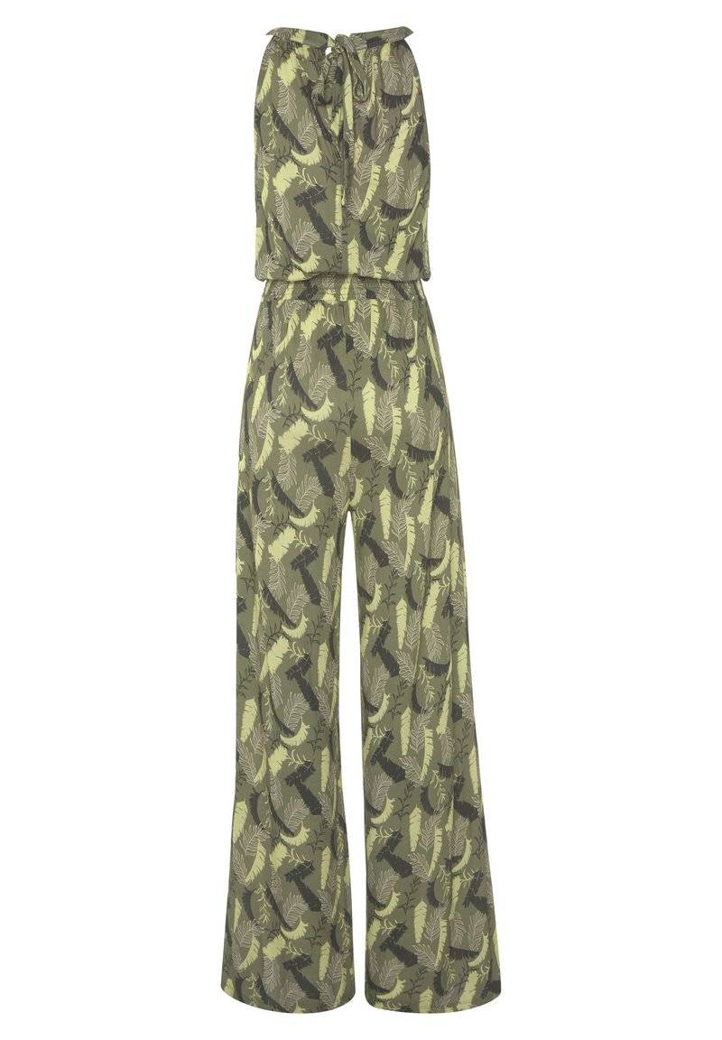 s.Oliver s.Oliver OVERALL - Jumpsuit - grün bedruckt Schlussverkauf