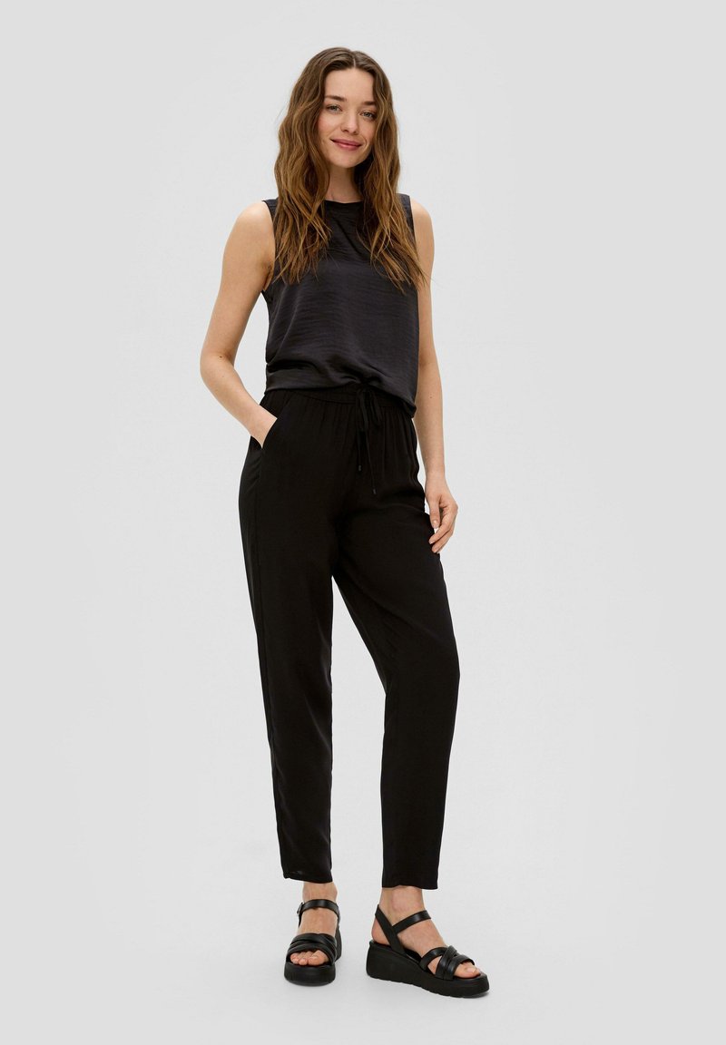 s.Oliver s.Oliver ANKLE-AUS REINER - Trousers - schwarz Limitierter Zeitrabatt