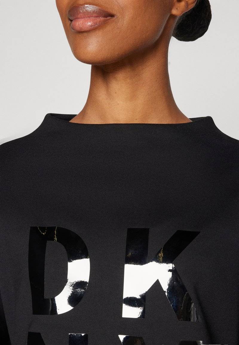 DKNY DKNY STACKED LOGO POPOVER - Long sleeved top - black Verkauf