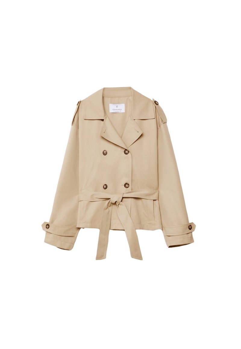 Stradivarius Stradivarius WITH BELT - Summer jacket - beige Lagerräumung