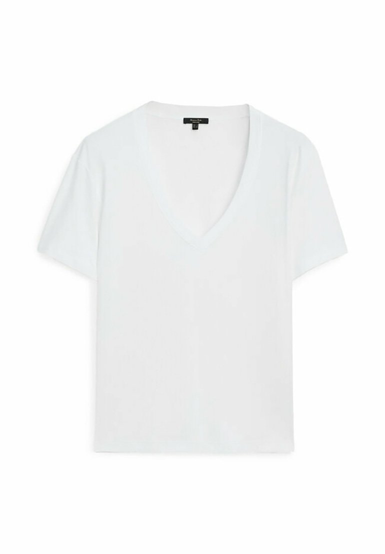 Massimo Dutti Massimo Dutti V-NECK - Basic T-shirt - white Bestseller