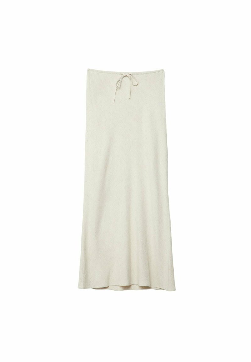 Stradivarius Stradivarius DRAWSTRING MIDI - Maxi skirt - stone Riesige Ersparnisse