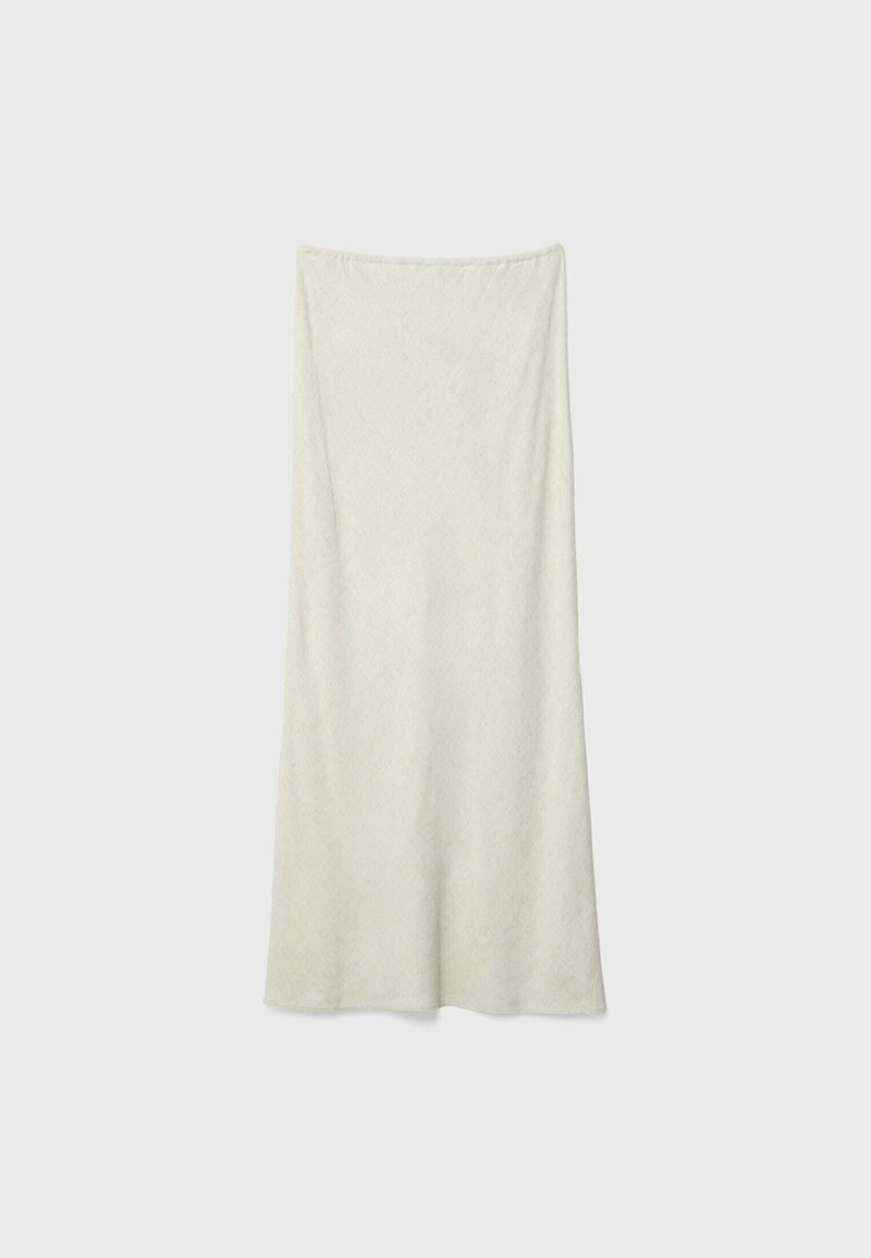 Stradivarius Stradivarius DRAWSTRING MIDI - Maxi skirt - stone Riesige Ersparnisse