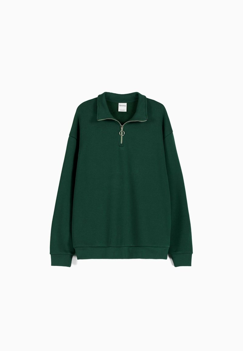 Bershka Bershka HIGH NECK - Sweatshirt - dark green VIP-Rabatte
