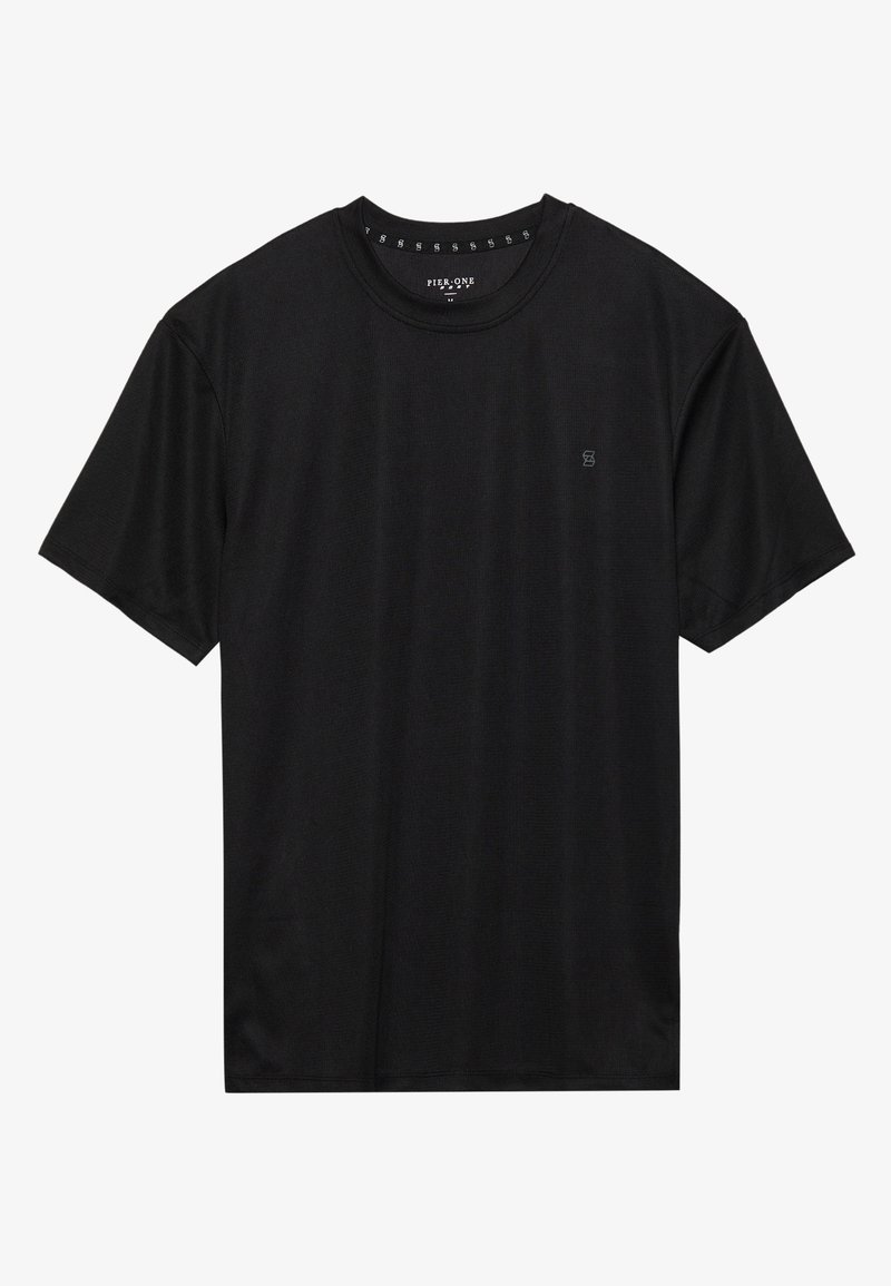 Pier One Sport Pier One Sport Basic T-shirt - black Große Rabatte
