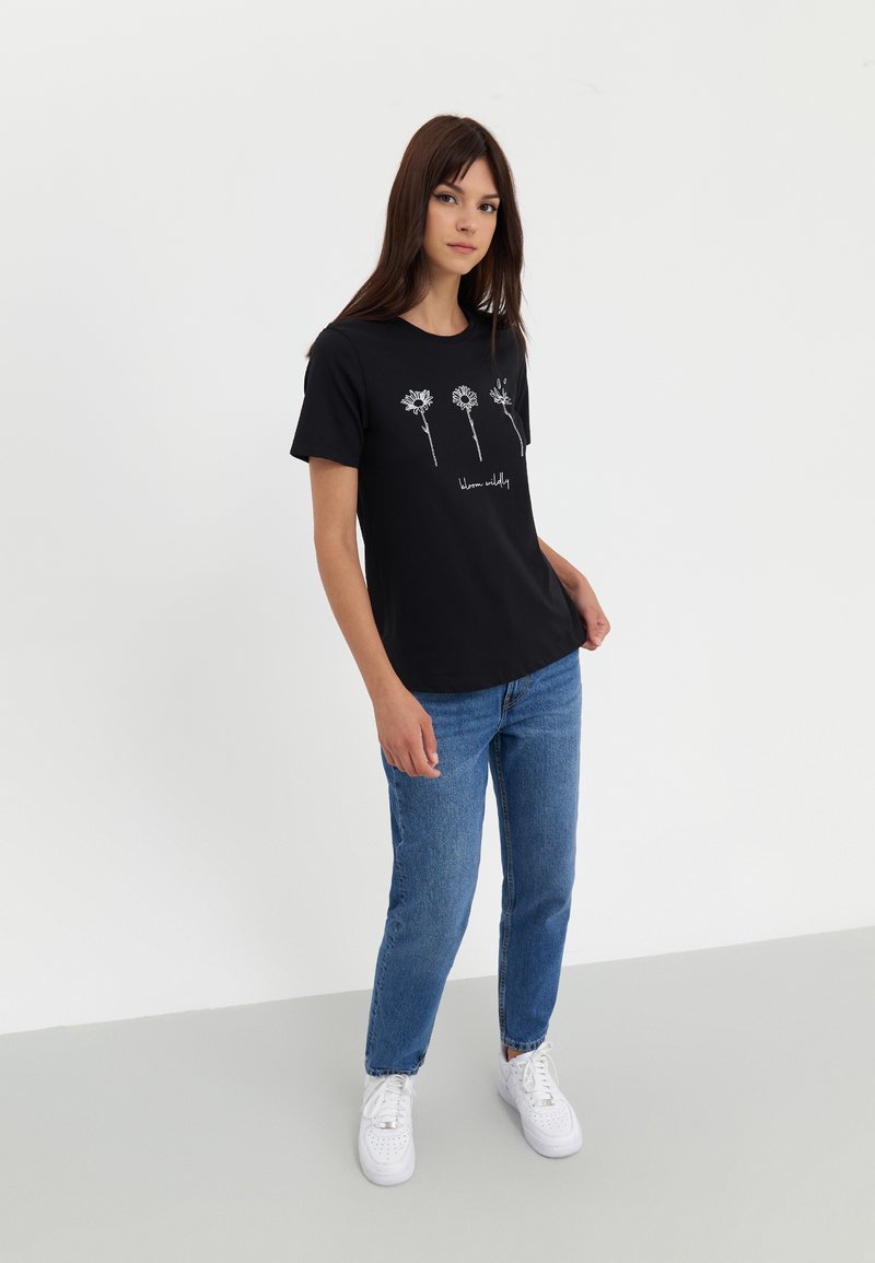 Even&Odd Even&Odd Print T-shirt - black Kostenlose Rückgabe