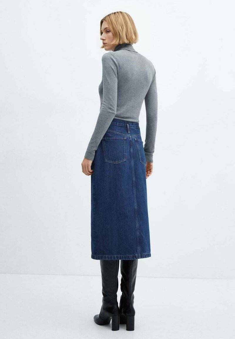 Mango Mango SOLEIL - Pencil skirt - blu scuro Zeitbegrenzte Promotion
