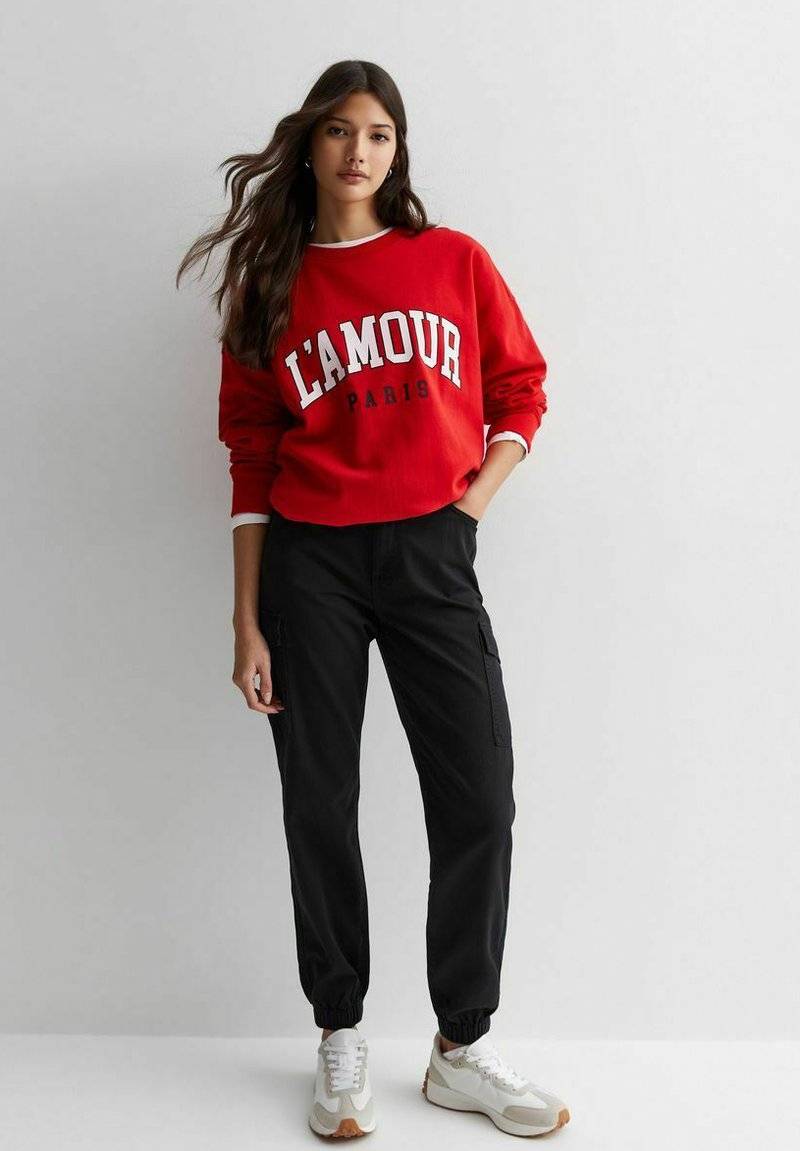 New Look New Look Cuffed Cargo - Chinos - black Im Verkauf