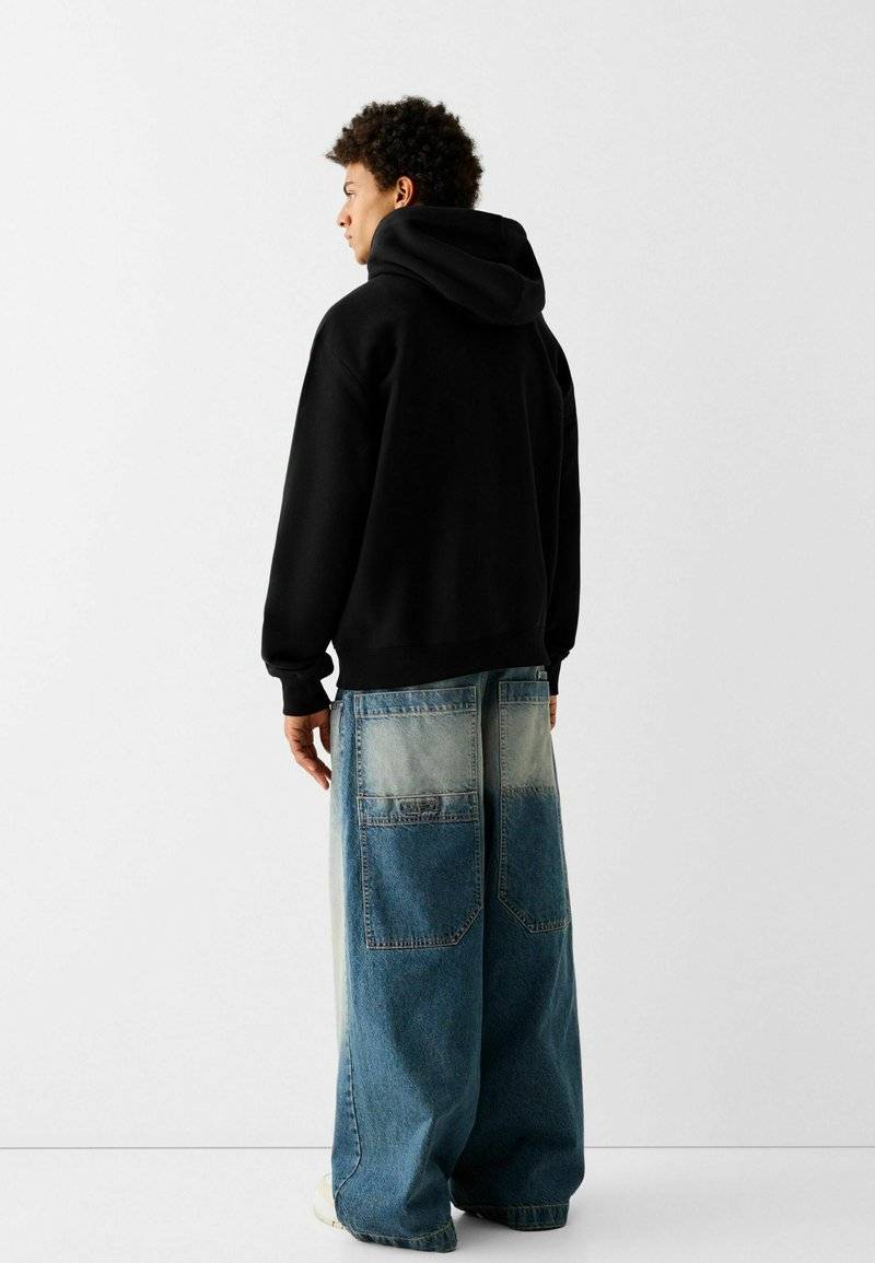 Bershka Bershka Hoodie - black denim Begrenzte Freigabe