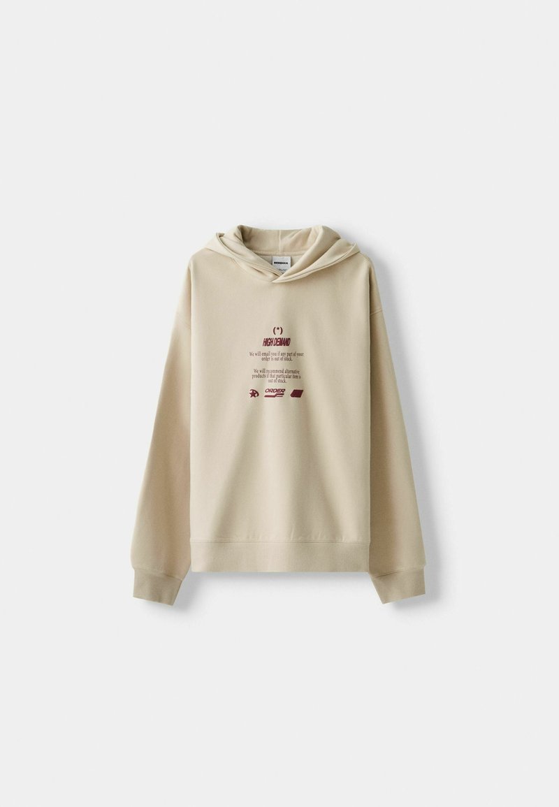 Bershka Bershka PRINTED - HOODIE - Hoodie - beige Letzte 2 Tage