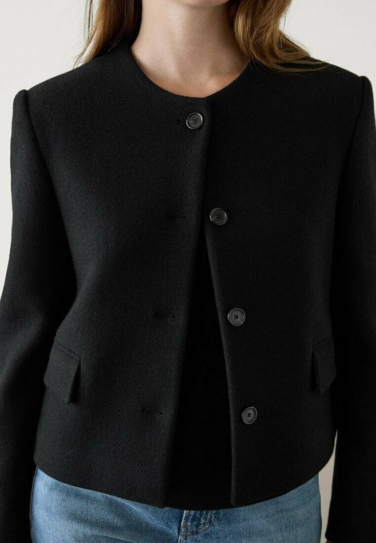 Massimo Dutti Massimo Dutti WITH CREW NECK - Blazer - black Nur noch ein Tag übrig