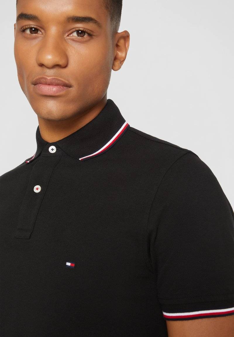 Tommy Hilfiger Tommy Hilfiger TIPPED SLIM - Polo shirt - black Fabrikladen